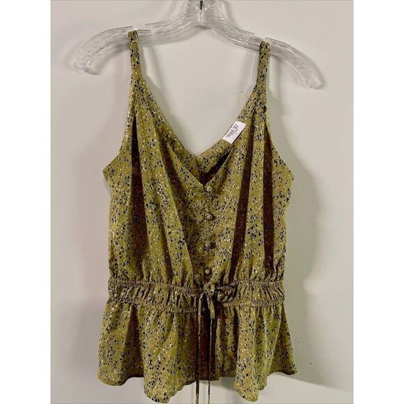 Sienna Sky Camisole Top‎ Women M Medium Button Accent Strappy Peplum - Picture 1 of 7
